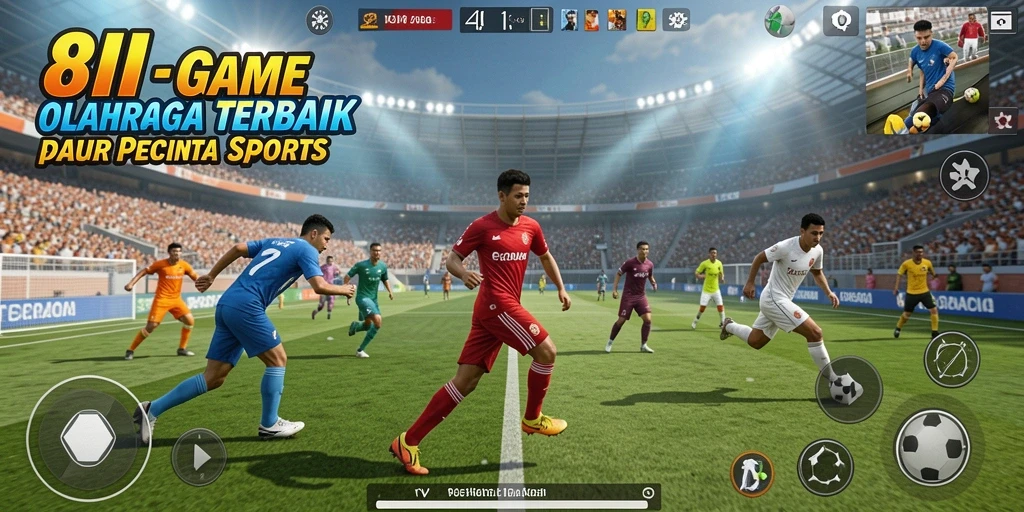 Tampilan utama 8II menampilkan gameplay olahraga yang seru.