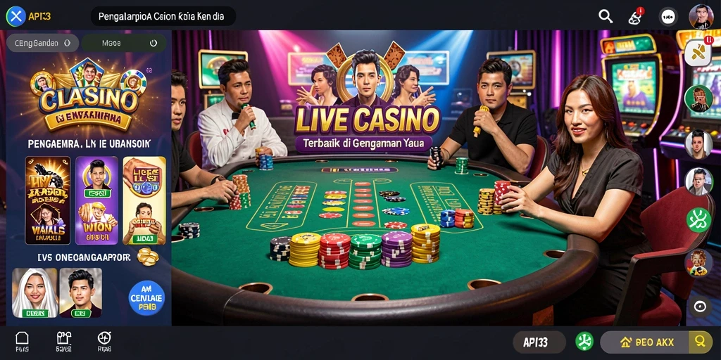 Tangkapan layar gameplay Live Casino yang intens di API33.