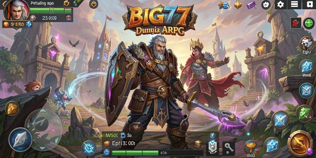 Screenshot menarik dari gameplay epik dalam BIG77 ARPG.