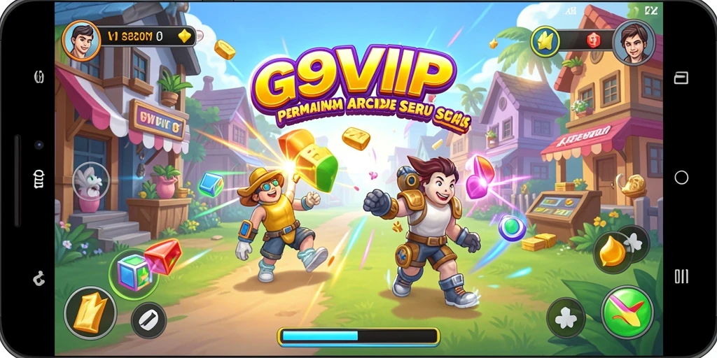 Tampilan gameplay seru dari G9VIP yang penuh warna.
