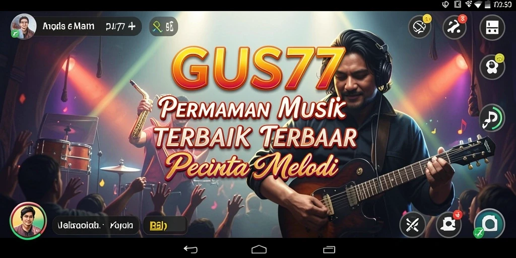 Screenshot gameplay GUS77 menunjukkan keseruan bermain musik.