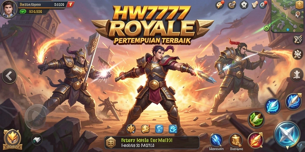 Screenshot HW777 menunjukkan aksi pertempuran yang mendebarkan dalam Battle Royale.