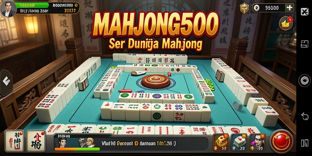 Tampilan aksi seru dalam permainan Fighting MAHJONG500.