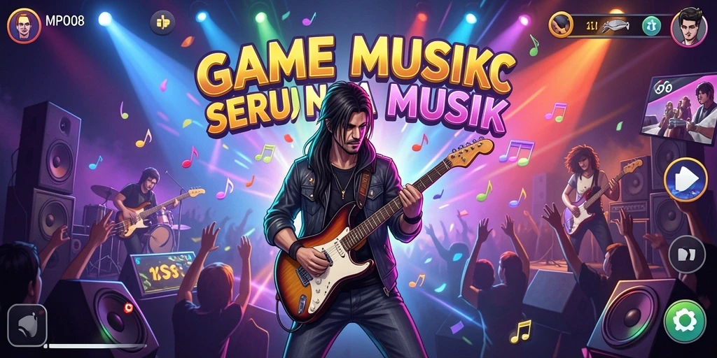 Tampilan gameplay MPO08 yang menampilkan momen seru saat bermain musik.