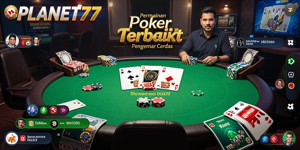 Tampilan gameplay Poker yang menarik di PLANET77.