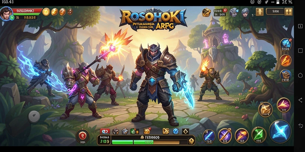 Tampilan menarik dari gameplay ARPG ROSOHOKI yang seru.