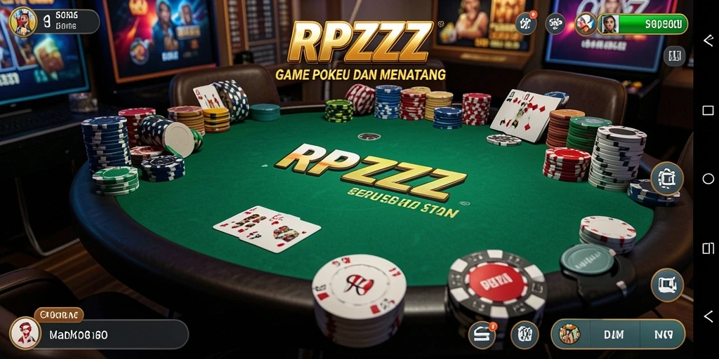 Screenshot utama RPZZZ menampilkan gameplay seru dalam permainan Poker.