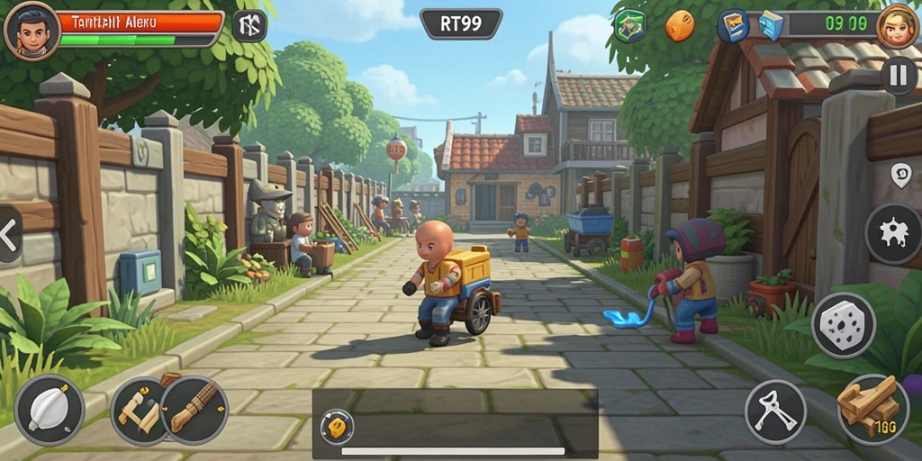 Screenshot gameplay RT99 yang menampilkan teka-teki menantang dan seru.