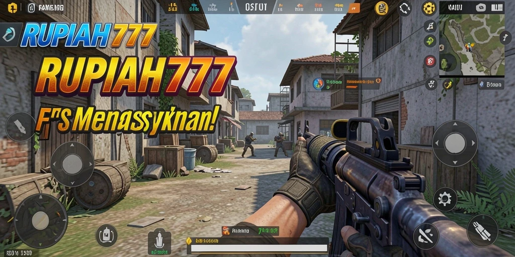 Screenshot gameplay RUPIAH777 menampilkan aksi pertempuran FPS yang intens.