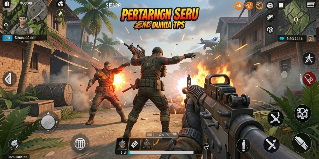 Screenshot gameplay SE328 yang menampilkan adegan pertempuran dramatis.
