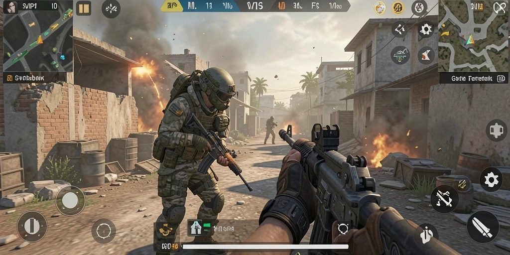 Screenshot gameplay SVIP4 menampilkan aksi pertempuran yang mendebarkan.