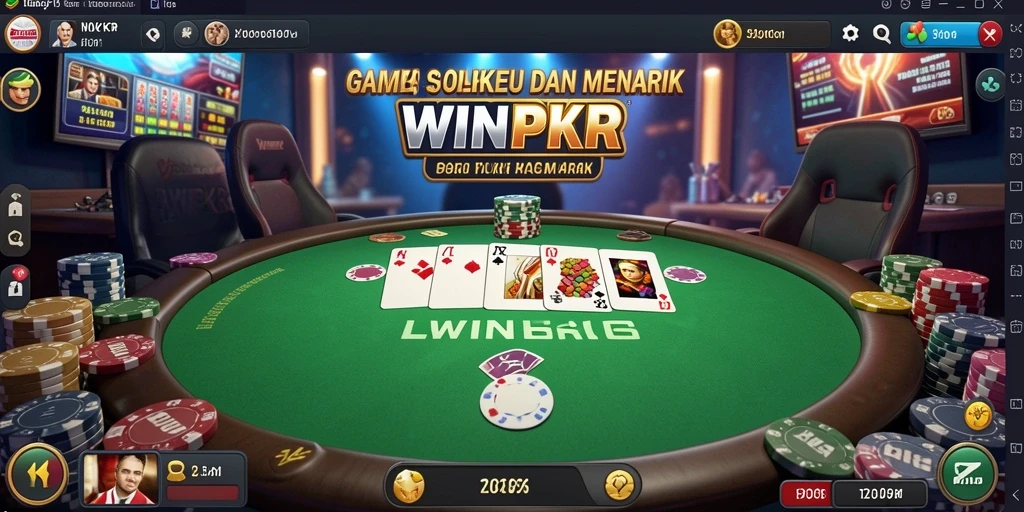Tampilan gameplay Poker yang mendebarkan dan interaktif.