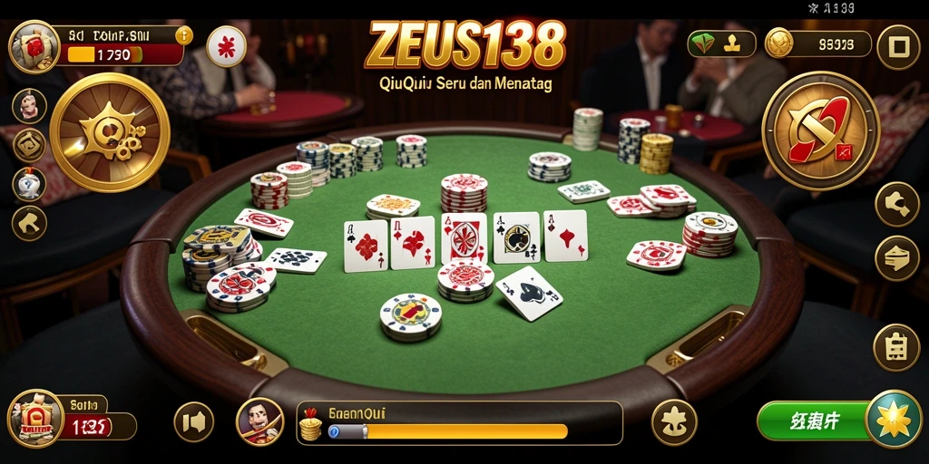 Screenshot gameplay ZEUS138 menunjukkan aksi seru permainan QiuQiu.